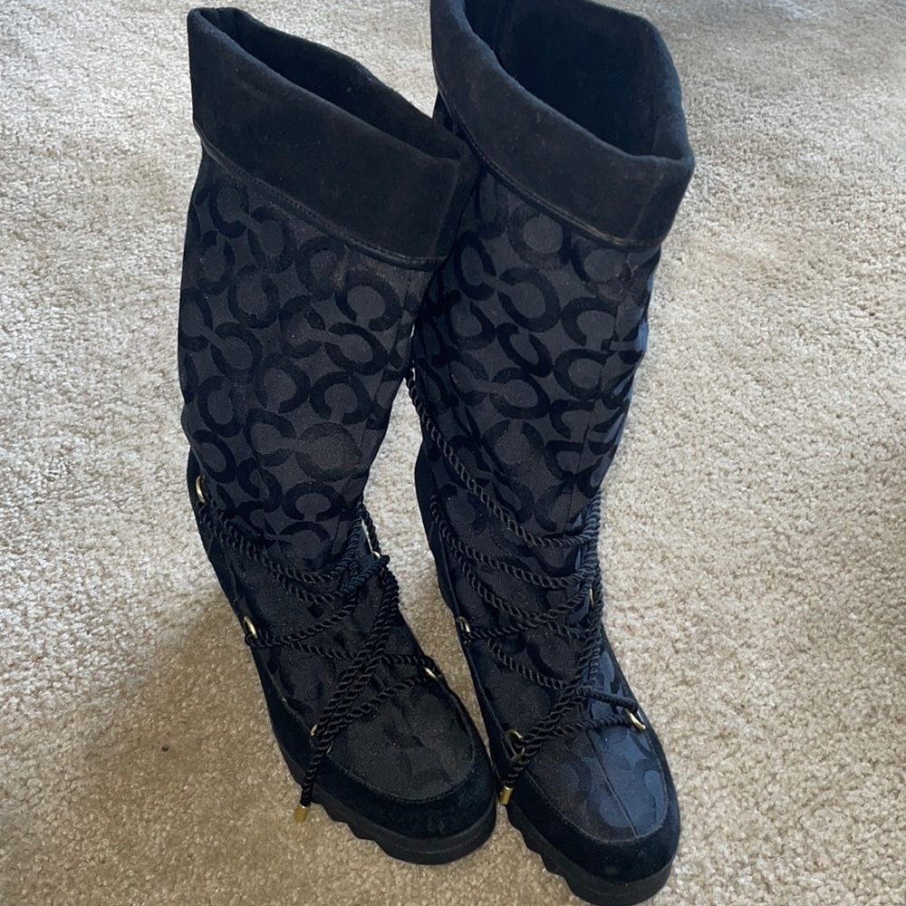 Coach wedges boots new